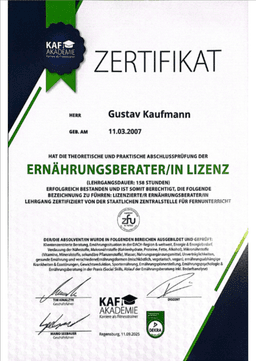 Ernährungsberater/in Lizenz
